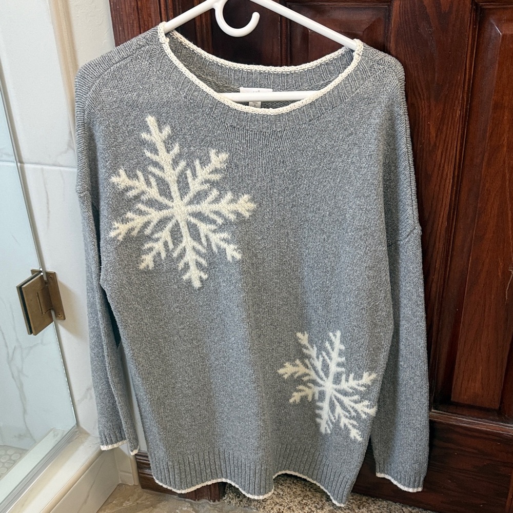 J. Jill Gray Snowflake Sweater